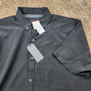 Bruno Milano Mens Black Short Sleeve‎ Button Down Performance Shirt A15112350 L